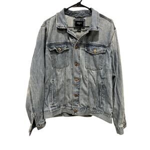 Forever 21 Men's Light Wash Denim Button Down Jacket Size XL